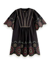 Scotch and Soda Broderie Mini Dress, Black (BLACK), large