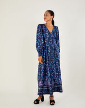 Candace Print Shirt Dress, Grey (CHARCOAL), large
