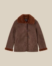 Holly Faux Suede Coat , Tan (TAN), large
