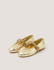 Diamant&eacute; Strap Ballet Flats, Gold (GOLD), large