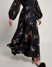 Lizza Floral Shirt Dress, Black (BLACK), large