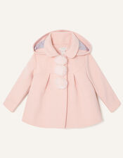 Baby Pom-Pom Hooded Coat, Pink (PALE PINK), large