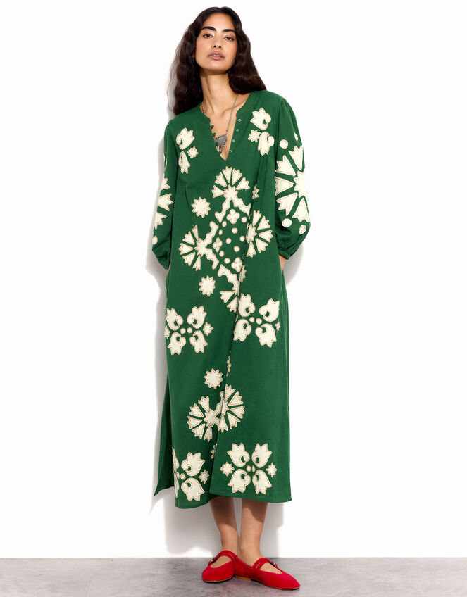 East Stitch Maxi Dress, Green (GREEN), large