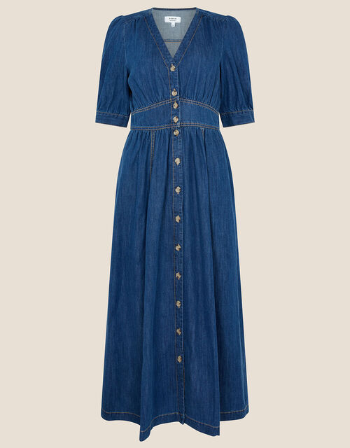 Dolly Plain Denim Dress, Blue (DENIM BLUE), large