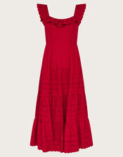 Lucy Broderie Dress, Red (RED), large