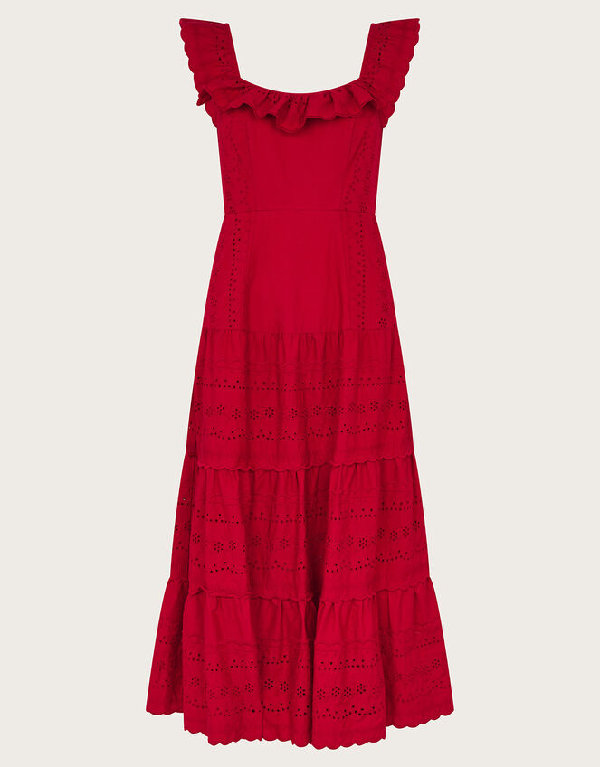 Lucy Broderie Dress, Red (RED), large
