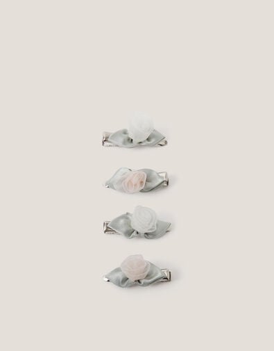 4-Pack Mini Rose Hair Clips, , large