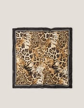Kathie Silk Leopard Print Scarf, , large
