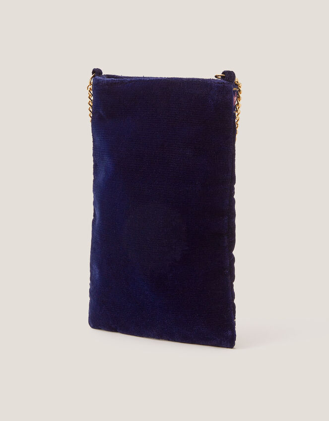 Fallon Floral Embroidered Velvet Phone Bag, , large