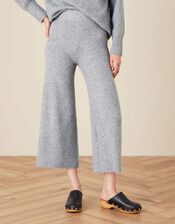 Lounge Wide Leg Knit Trousers, Grey (GREY MARL), large
