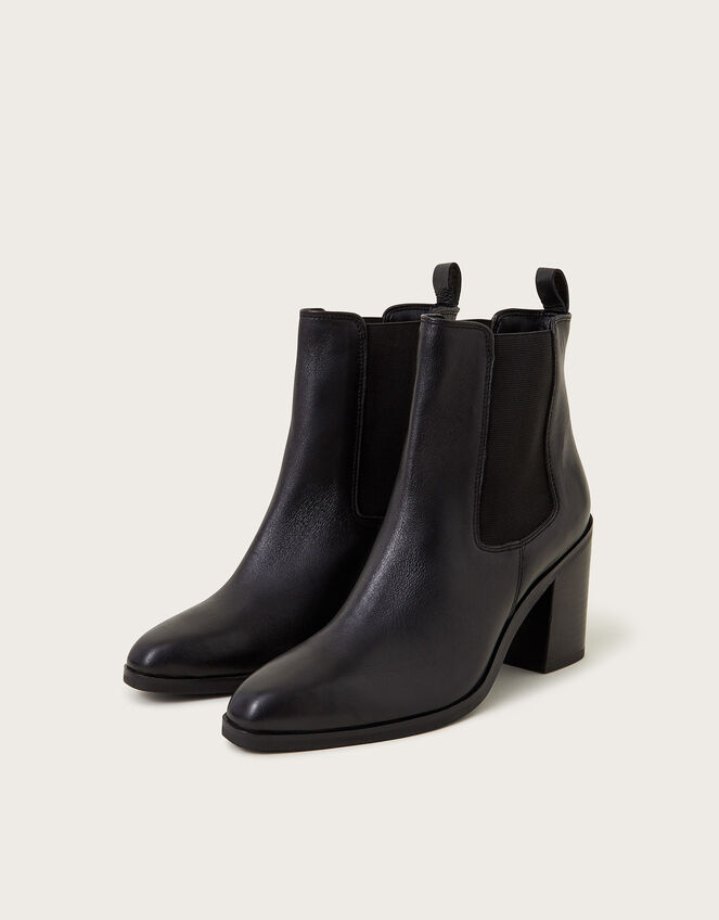 Libby Leather Block Heels, Black (BLACK), large