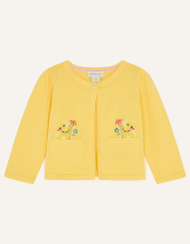Newborn Chick Embellished Cardigan Yellow