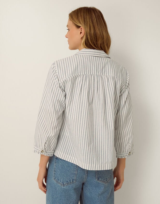 Gilly Stripe Shirt, White (WHITE), large