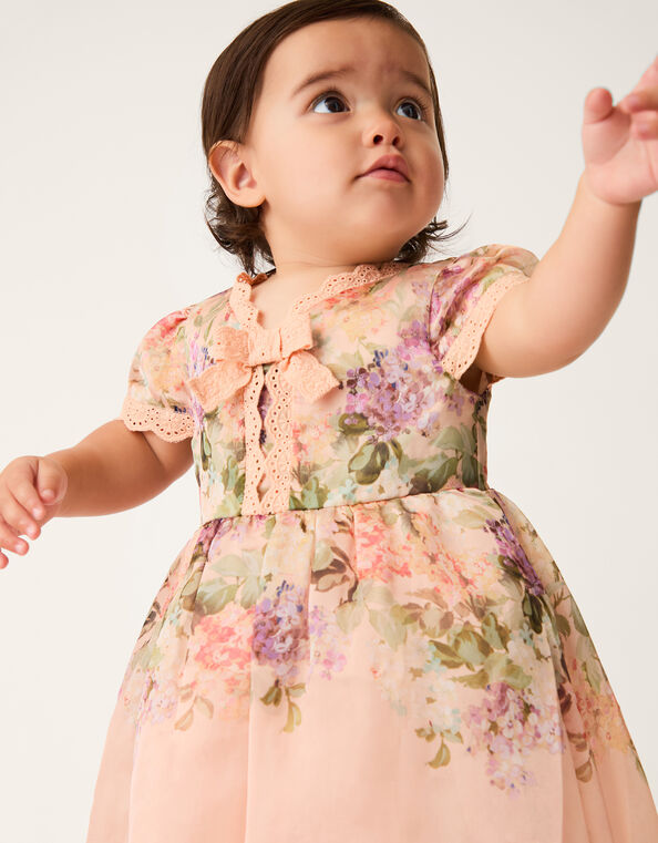 Baby Alma Floral Print Lace Dress, Multi (MULTI), large