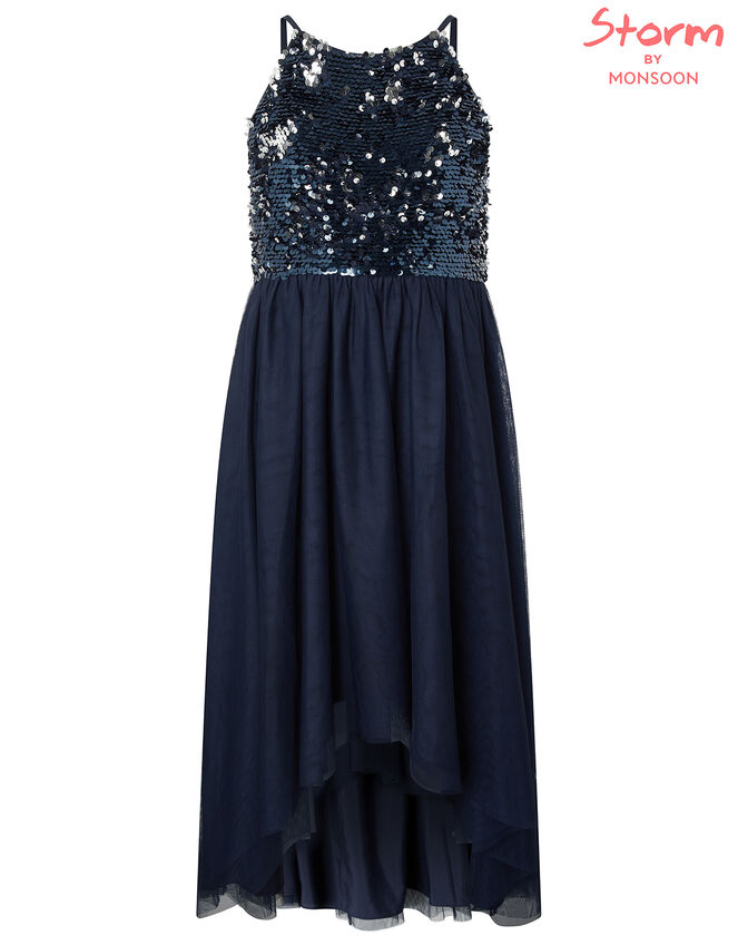 Saskia Reversible Sequin Prom Dress, Blue (NAVY), large