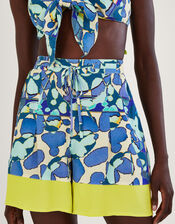 Abstract Print Shorts, Blue (TURQUOISE), large