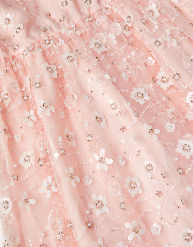 Latifa Floral Embellished Party Dress, Pink (PALE PINK), large