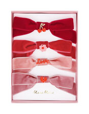 Meri Meri 5-Pack Velvet Charm Bow Hair Clips, , large