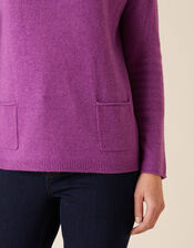 Pocket Detail Knit Jumper, Purple (PURPLE), large