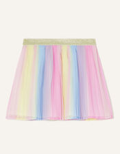 Ombre Stripe Pleated Skirt in Recycled Polyester, Multi (MULTI), large