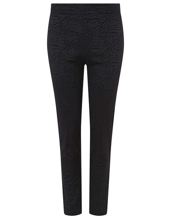 Zeta Zebra Jacquard Trousers, Black (BLACK), large