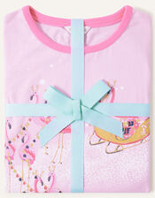 Festive Flamingo Pyjama Set, Pink (PINK), large