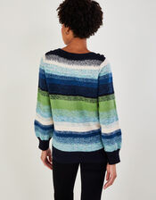 Stripe Jumper with Recycled Polyester, Green (GREEN), large