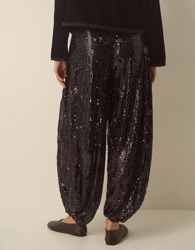 Selah Sequin Balloon Trousers, Black (BLACK), large