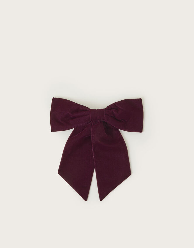 Velvet Bow Hair Clip, , large