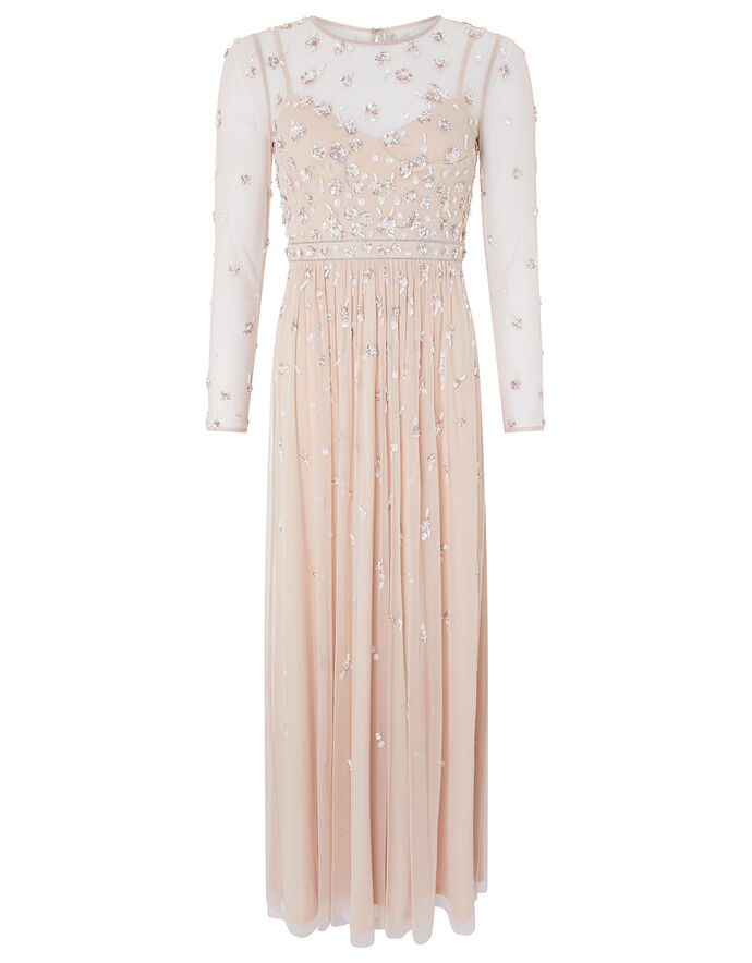Carine Floral Sequin Tulle Maxi Gown (Mauve Pink) main image 0