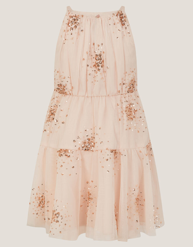 Tilly Sequin Tiered Party Dress, Pink (PINK), large