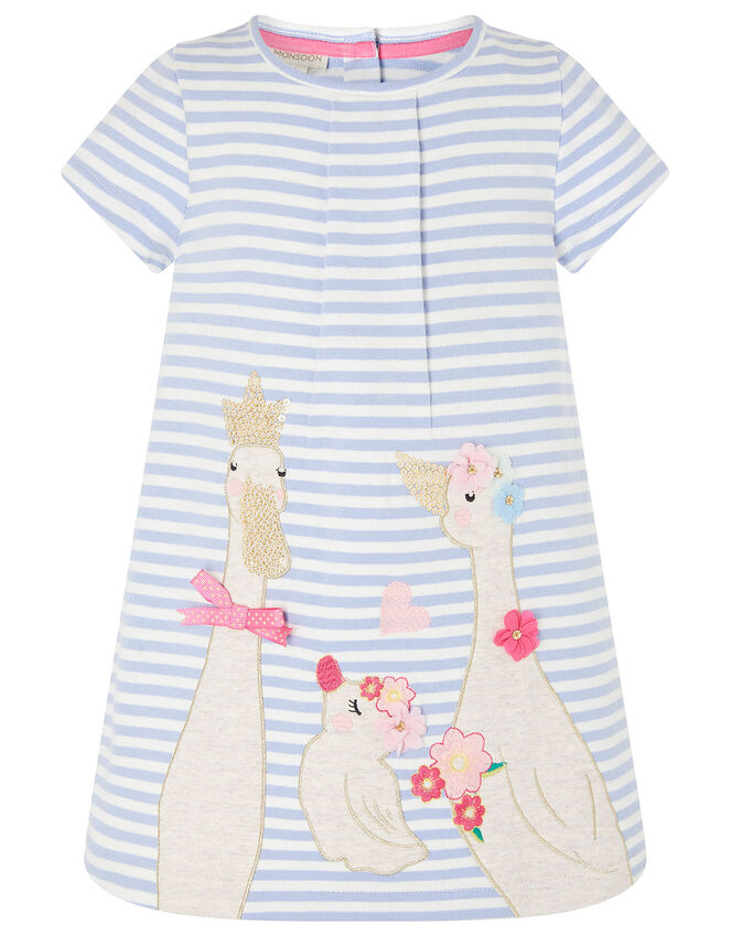 Baby Duckie Sweat Dress in Organic Cotton , Blue (BLUE), large