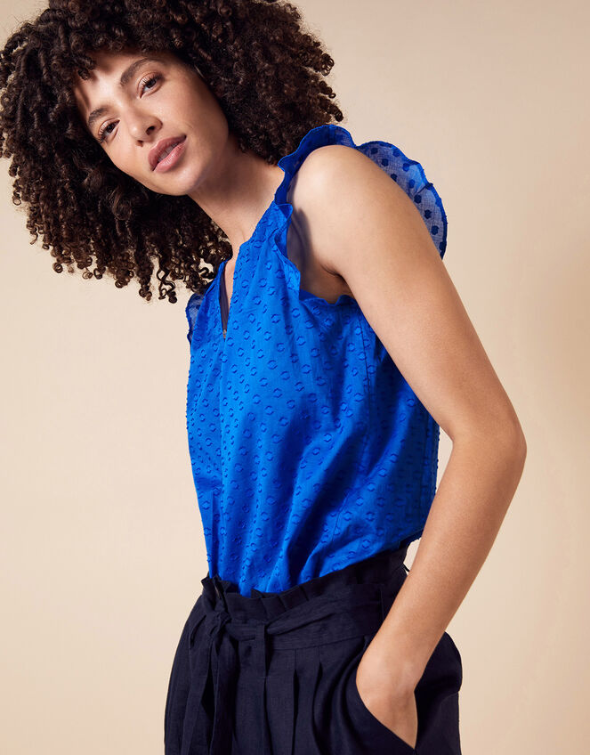 Dobby Top in Organic Cotton Blue | Vests, Camisoles And Sleeveless Tops ...