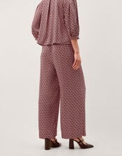 Netta Floral Print Wide Leg Trousers, Pink (PINK), large