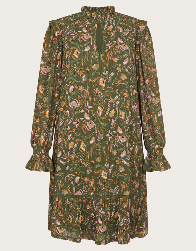 Print Short Dress, Green (KHAKI), large