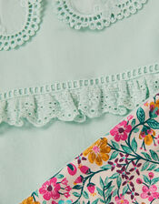 Baby Embroidered Floral Top & Jogger Set, Green (GREEN), large