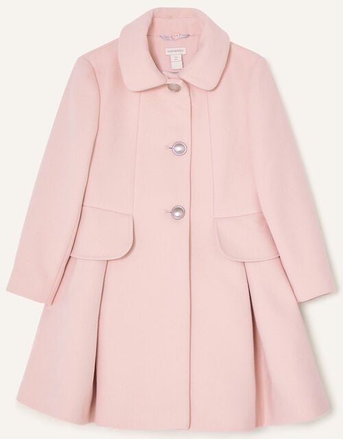 Frill Bow Back Coat, Pink (PALE PINK), large