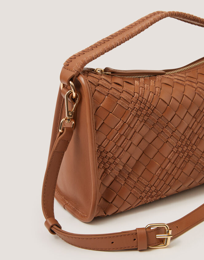 Bertie Woven Leather Bag, , large