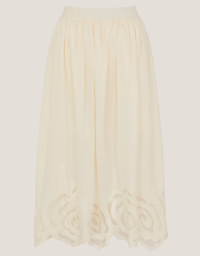 Grace Cutwork Midi Skirt , White (WHITE), large