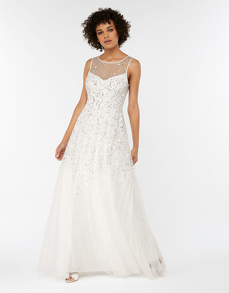 Victoria Embellished Maxi Wedding Dress Ivory, Ivory (IVORY), large
