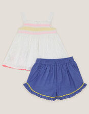 Baby Flamingo Top & Shorts Set, Ivory (IVORY), large