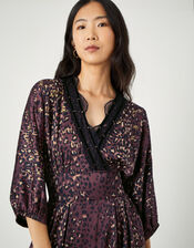 Luna Lace Animal Print Dress, Brown (CHOCOLATE), large