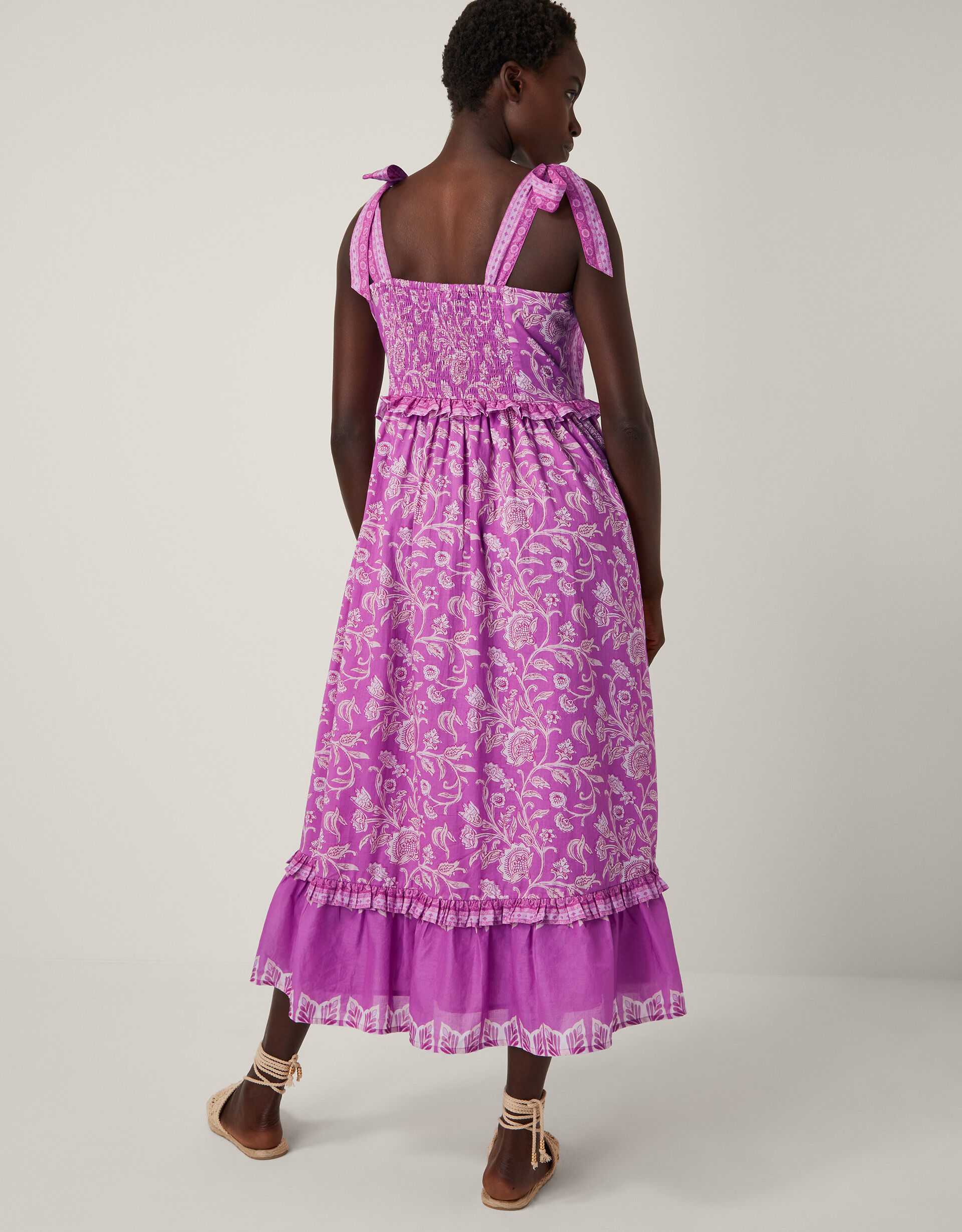 Jemima Floral Midi Sundress Purple