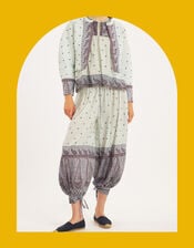 Antik Batik Johri Paisley Sarouel Trousers, Blue (AQUA), large