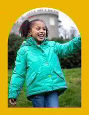 Frugi Rambler 3-in-1 Raincoat, Green (GREEN), large