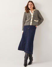 Ness Woven Knit Cardigan, Black (BLACK), large