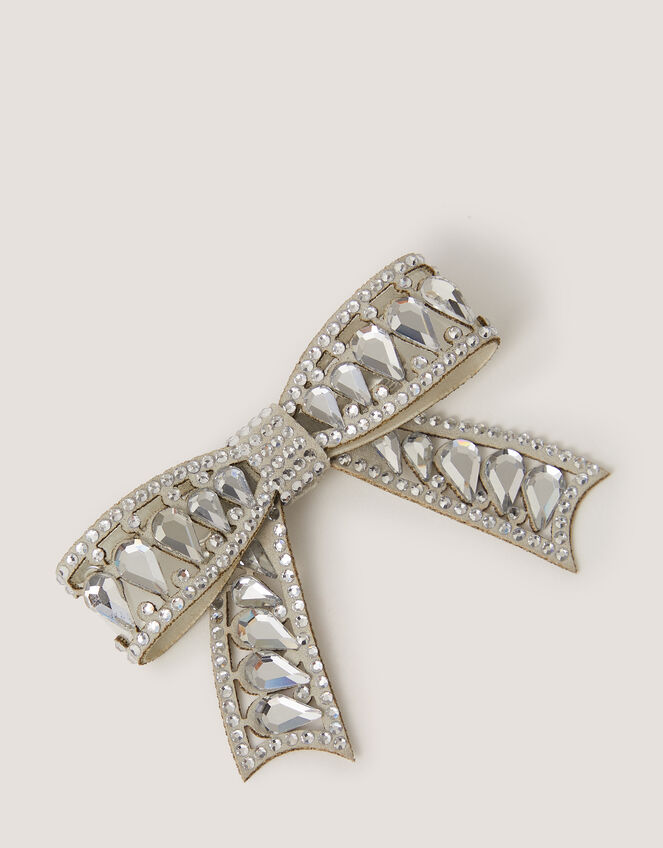 Gemstone Bow Hair Clip, , large