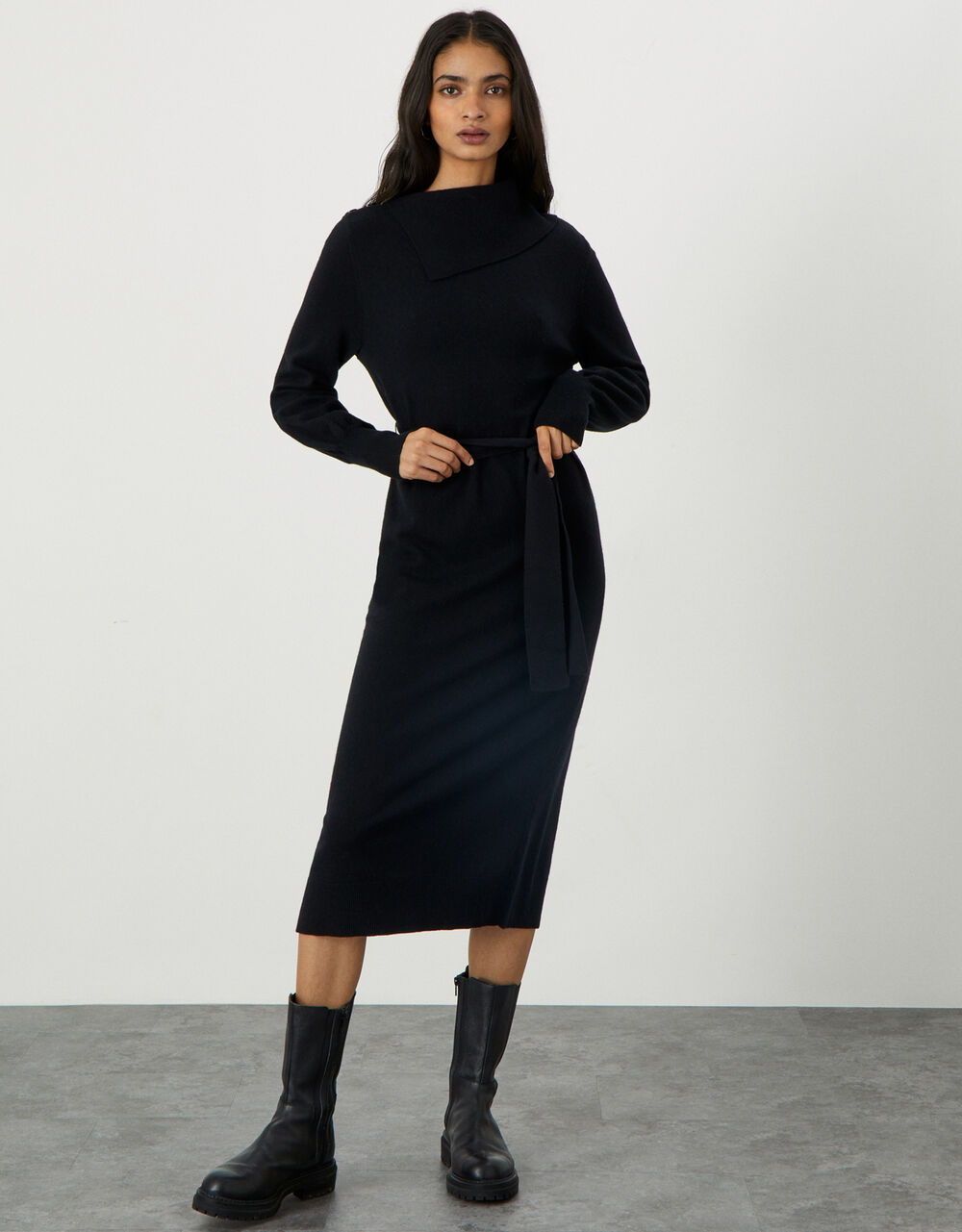 Women Dresses | Plain Popper Side Dress Black - QB19550