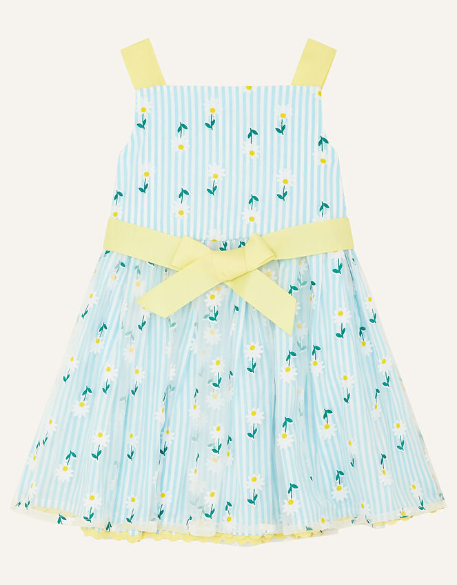 Baby Daisy Stripe Dress, Blue (BLUE), large