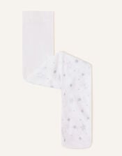 Glitter Star Tights, Silver (SILVER), large